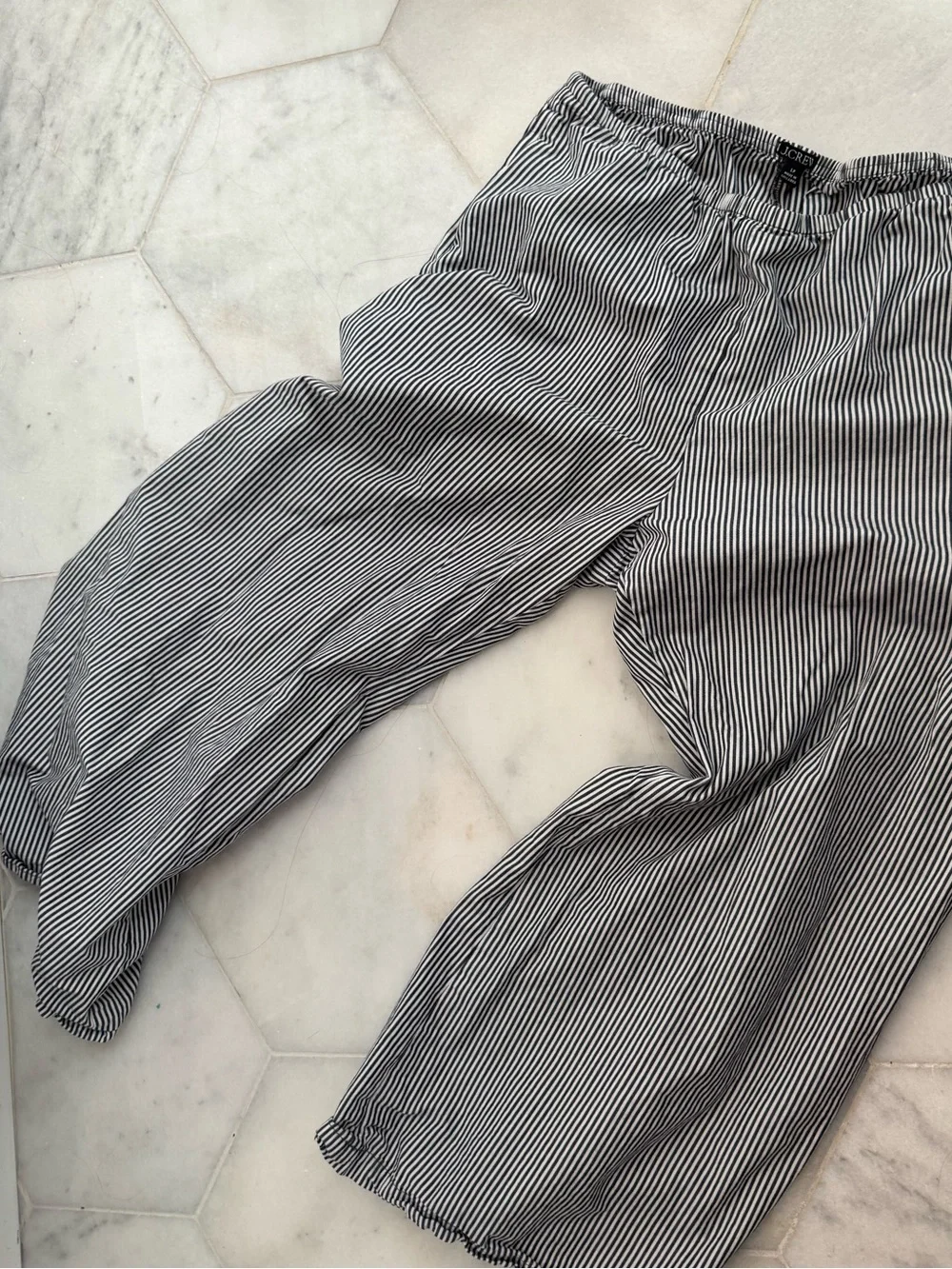 J crew striped Oxford cotton poplin cosmo pant size large petite